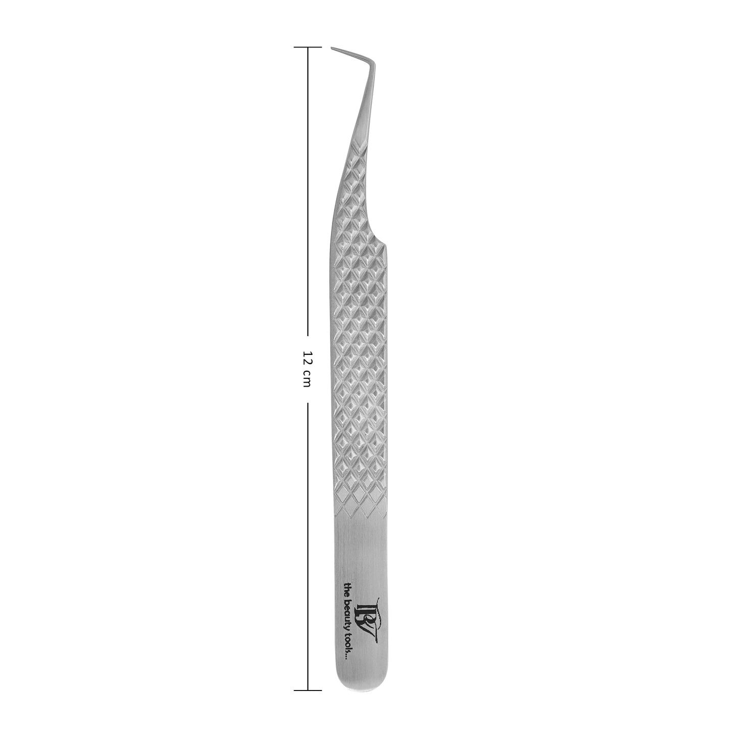 Japanese Stainless Steel Volume Eyelash Extension Tweezer - 12cm Precision Angled Tip