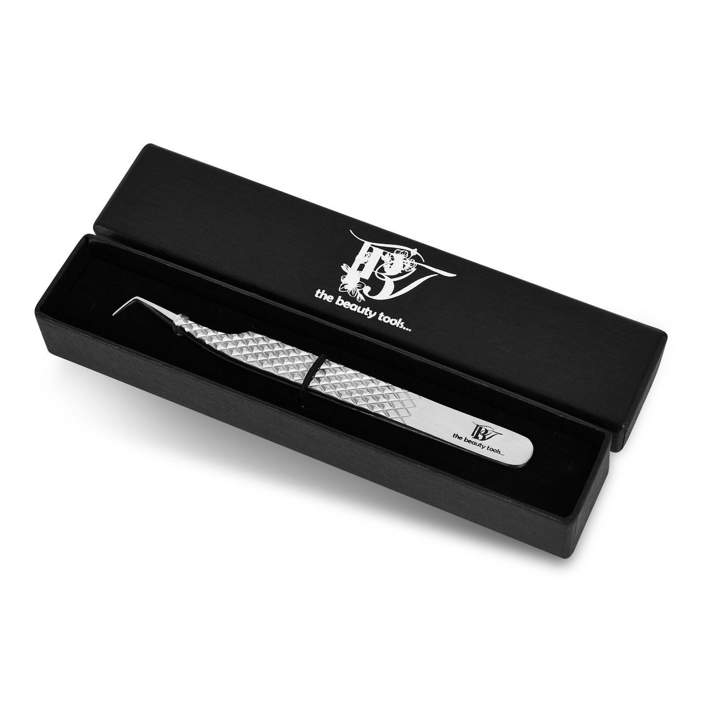 Japanese Stainless Steel Volume Eyelash Extension Tweezer - 12cm Precision Angled Tip