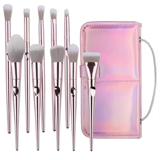 Flawless Application: Rose Gold Makeup Brush Set