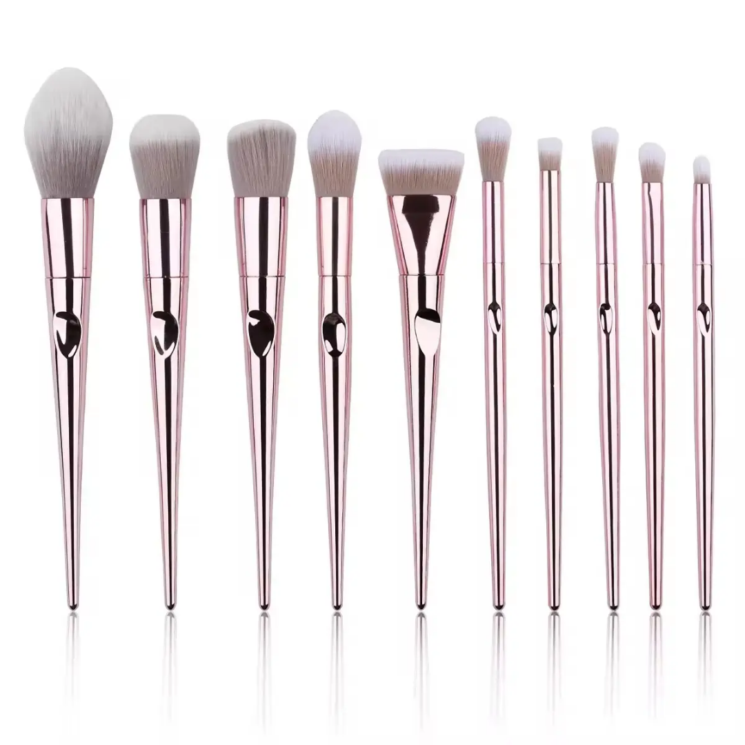 Flawless Application: Rose Gold Makeup Brush Set