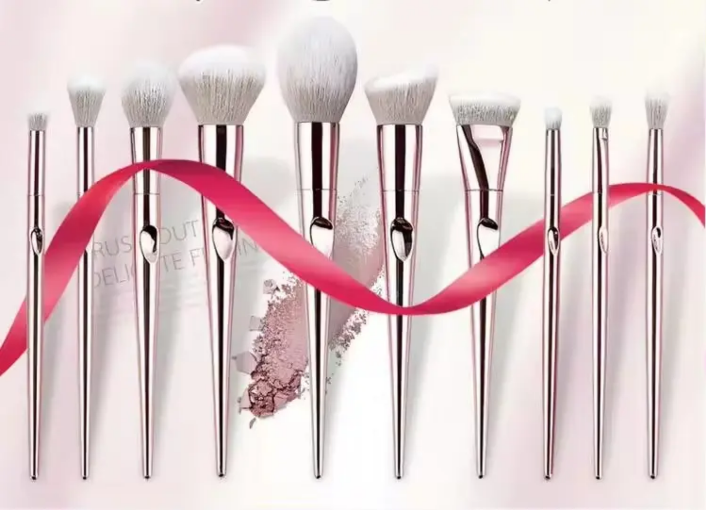 Flawless Application: Rose Gold Makeup Brush Set