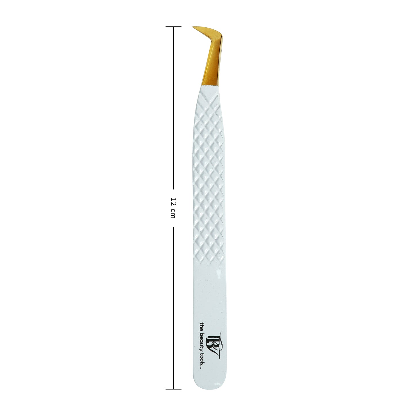 Professional Curved Tip Eyelash Extension Tweezer | Diamond Grip Lightweight Stainless Steel Lash Tool | Non-Slip Volume/Isolation Tool