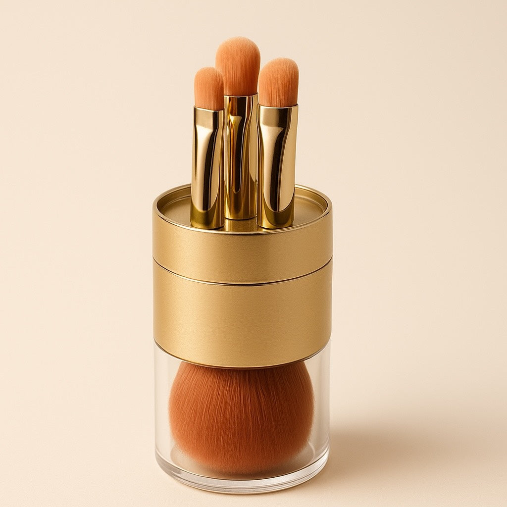 Travel-Friendly 5-in-1 Makeup Brush Set – Space-Saving Essential