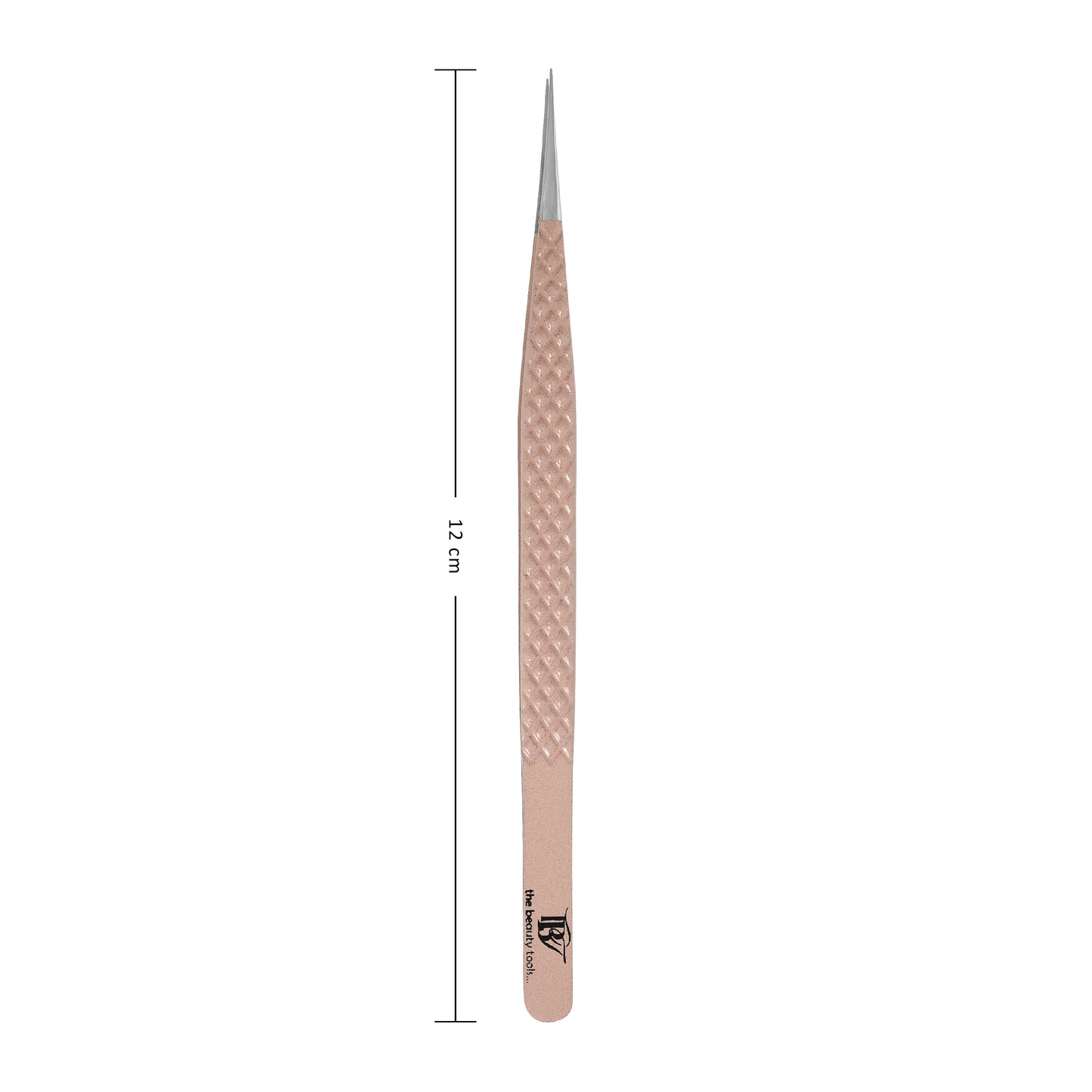 Rose Gold Diamond Grip Eyelash Extension Tweezers - Non-Slip, Lightweight, Volume Isolation