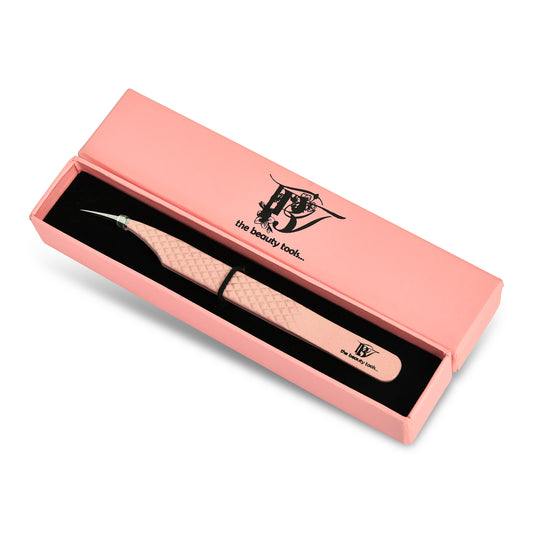 Professional Curved Tip Eyelash Extension Tweezers With Anti-Slip Grip