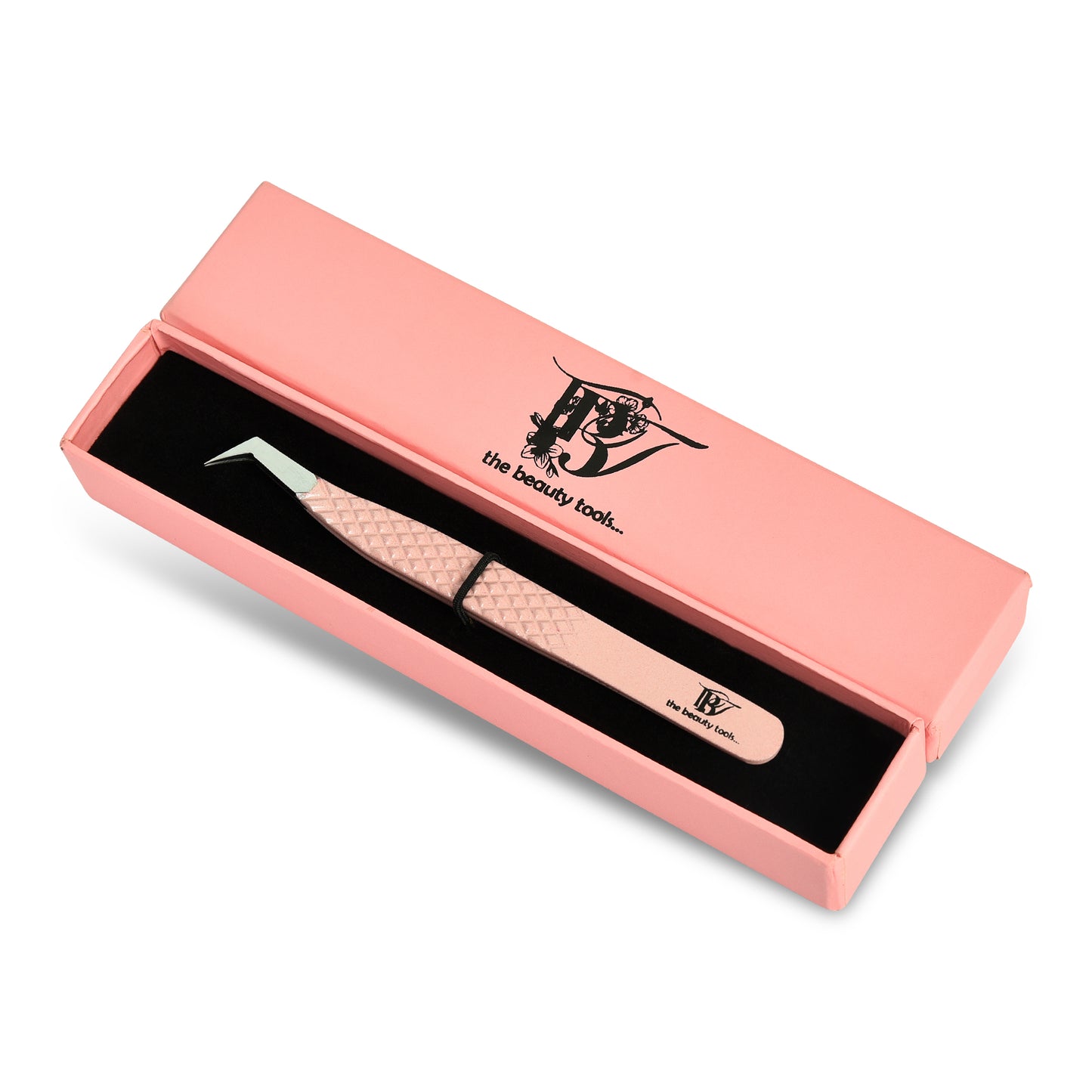 "Precision Eyelash Extension Tweezers - Non-Slip, Closed Clamp, Lightweight Angled Tip for Volume and Isolation"