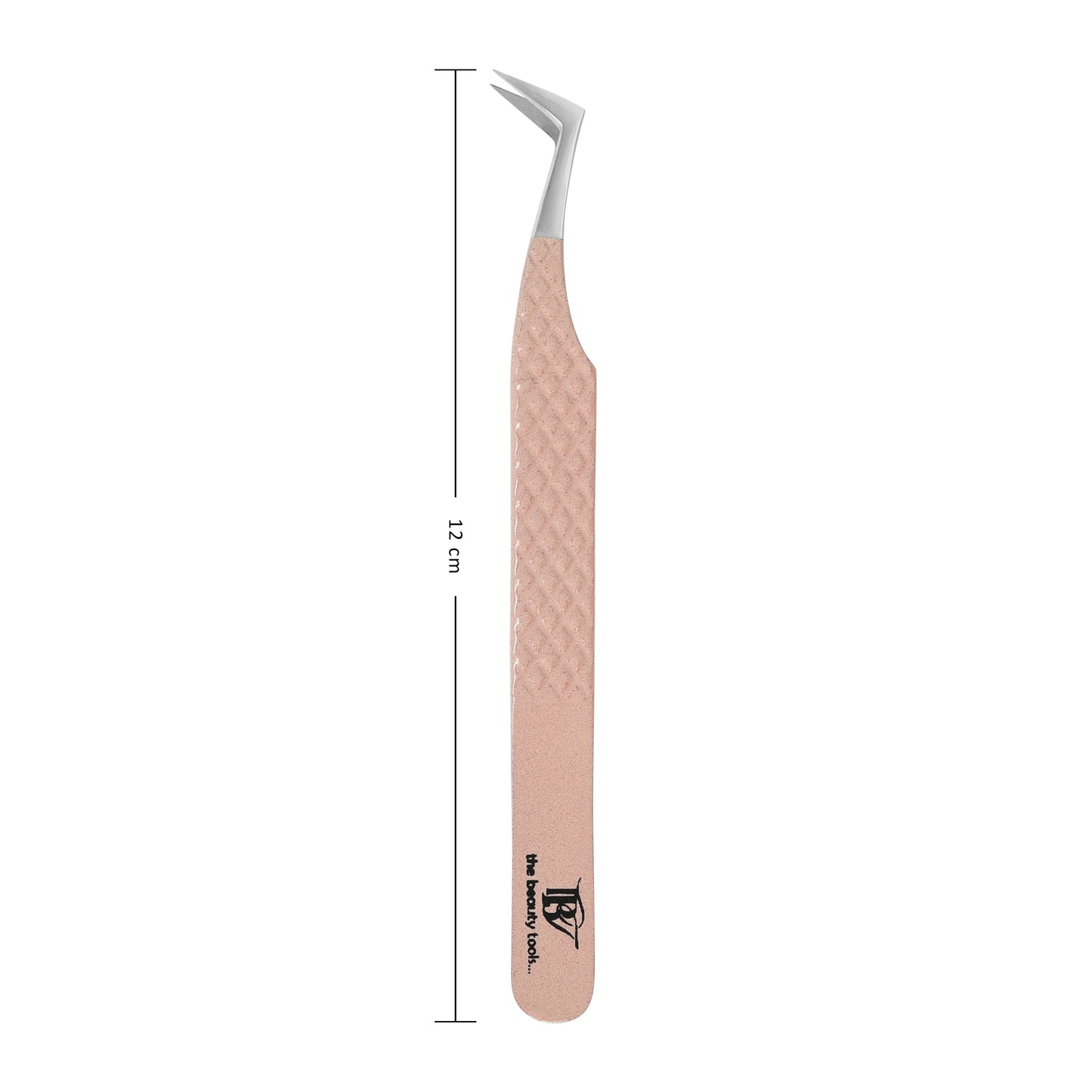✨ Precision 45° Angled Volume Lash Tweezer | Non-Slip Pink Diamond Grip